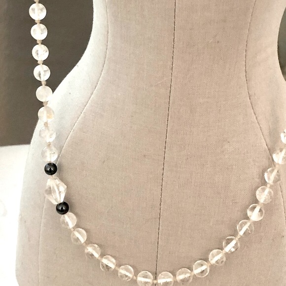 Vintage Glass Bead Necklace & Rose Quartz Earrings - Picture 3 of 9